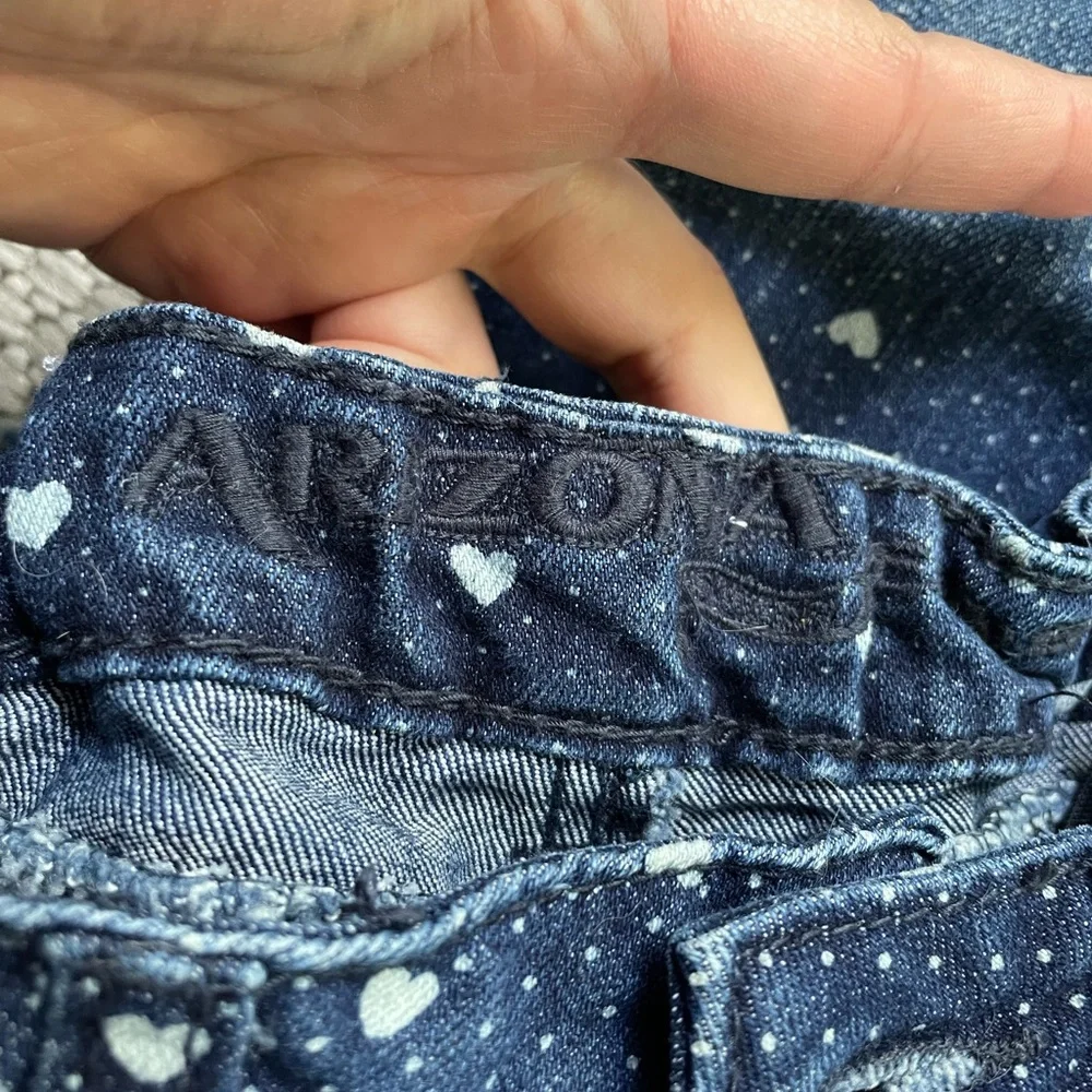 Girls Arizona jeans with white hearts